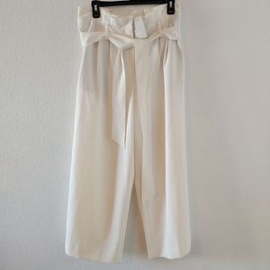 BODEN Paper Bag Waist Belted Crop Wide Leg Pants
